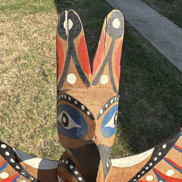 Makah Totem Neah Bay Olympic WA‎ 24.5" x 15.5" Hand Carved Painted NWC Sign Rick - Picture 10 of 16